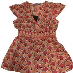 Apt. 9 orange blouse with pattern